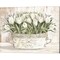 Tulips in White Chipped Pail by Cindy Jacobs 20" x 16" Canvas Wall Art